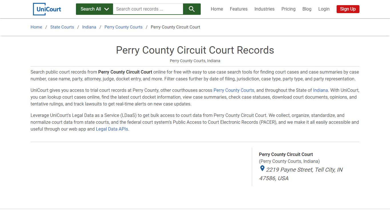 Perry County Circuit Court Records | Perry | UniCourt