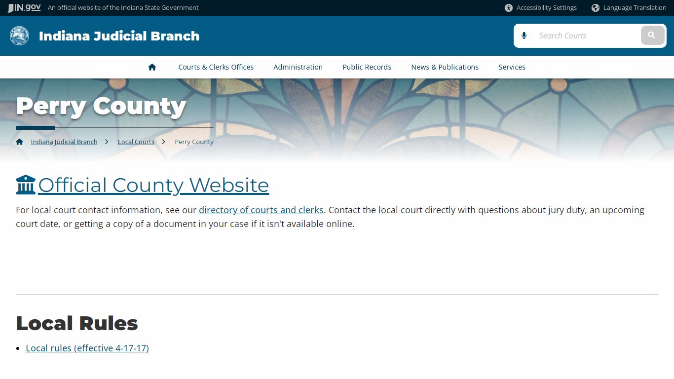 Indiana Judicial Branch: Perry County - secure.in.gov